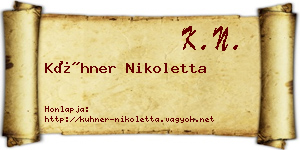 Kühner Nikoletta névjegykártya