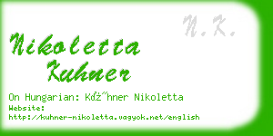 nikoletta kuhner business card